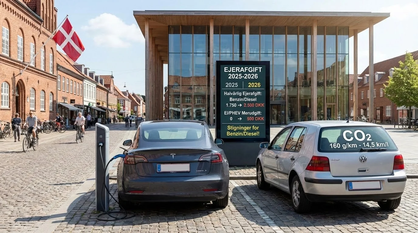 Årlige bilafgifter stiger i 2026: Hvad betyder ca. +10% for elbil vs. benzin/diesel?